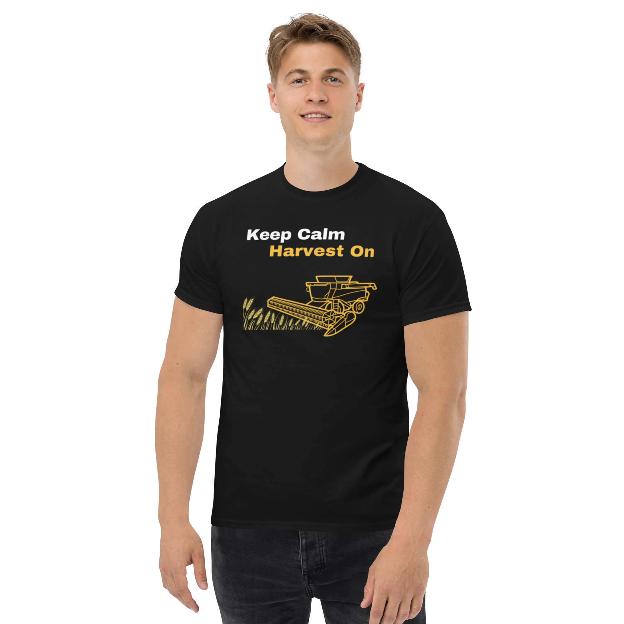 Keep Calm Harvest Combine Yellow T-Shirt - Image 2