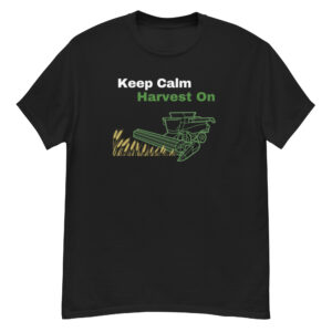 Keep Calm Harvest On Green Combine T-shirt in black