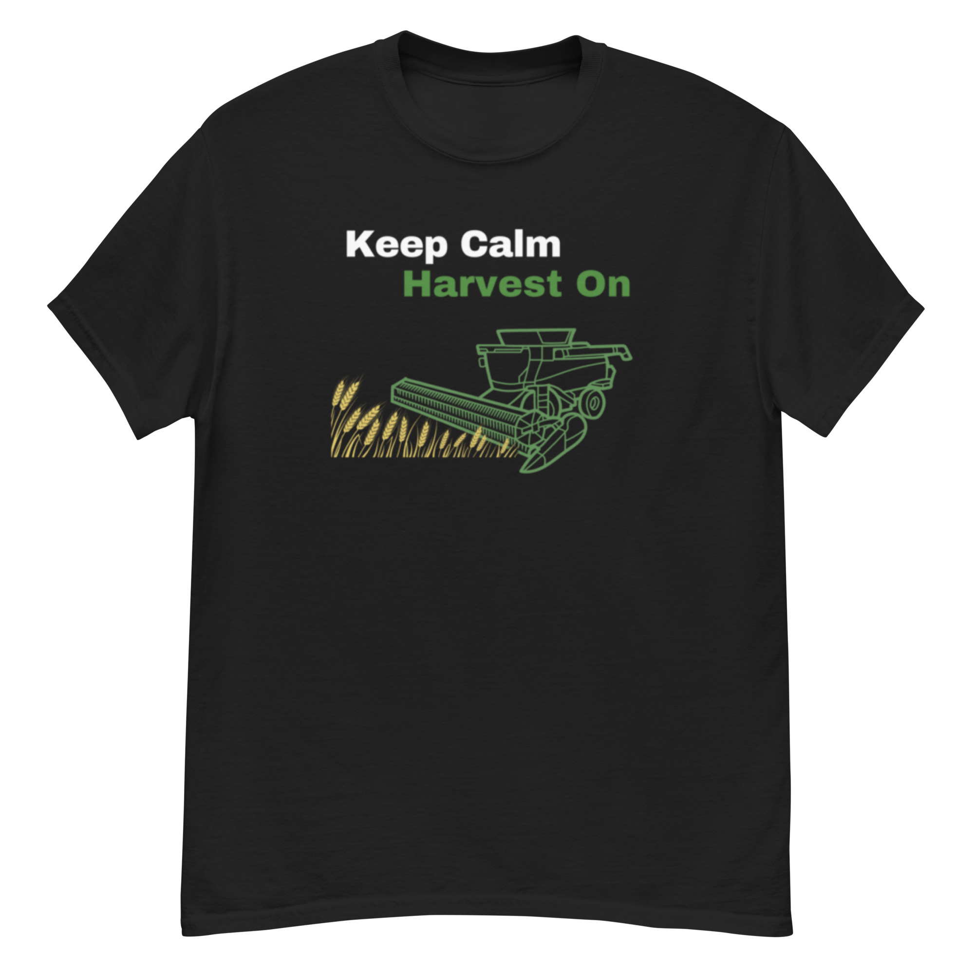 Keep Calm Harvest On Green Combine T-shirt in black