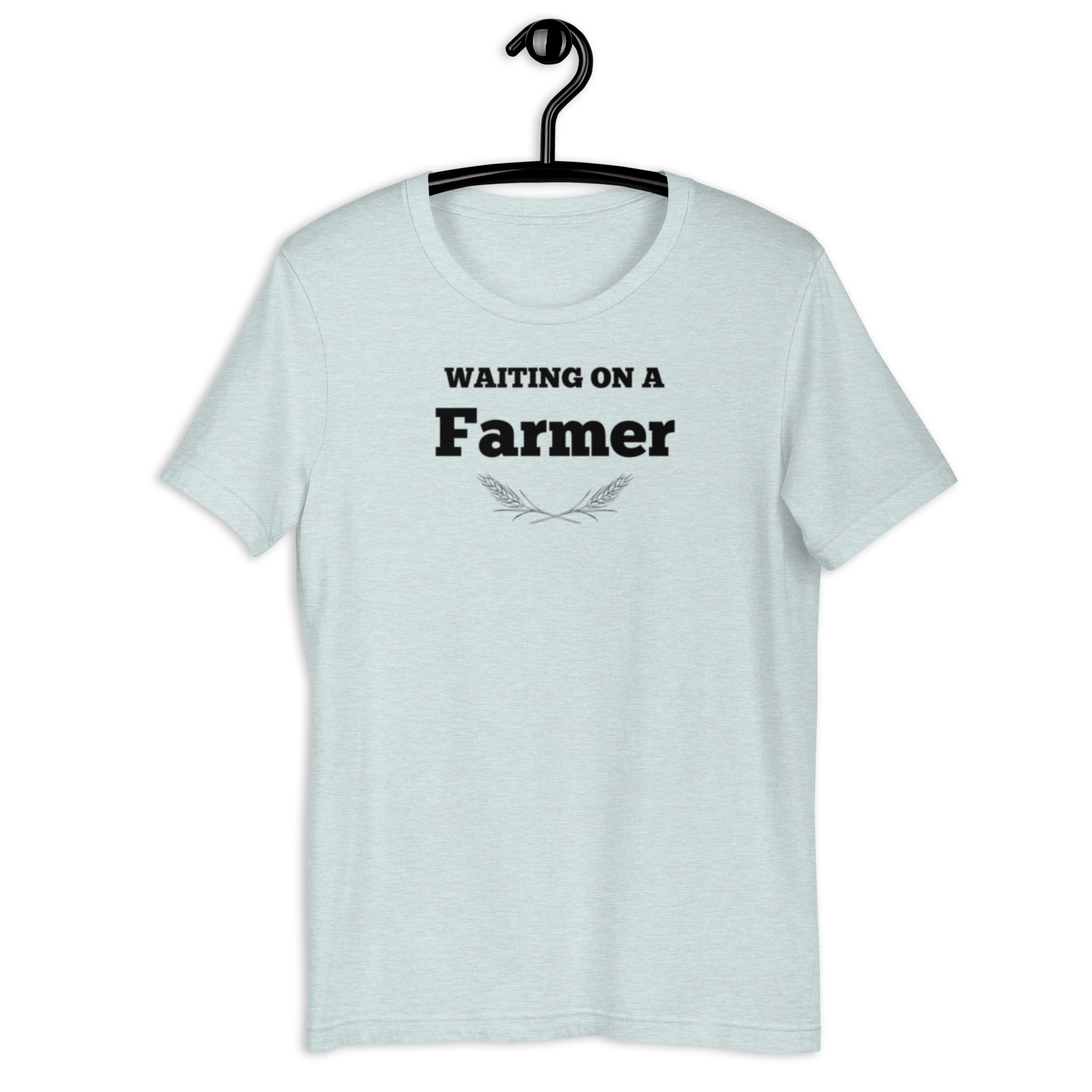 Waiting on a Farmer ice blue t-shirt